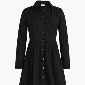 JCREW Factory 100% cotton long sleeve mini shirt button down dress with pockets